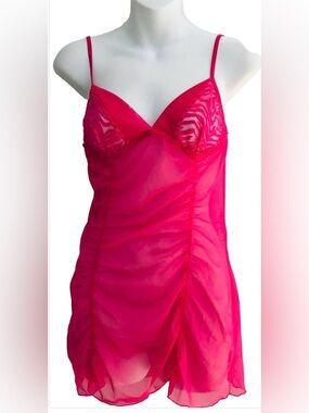 LA SENZA LingerieSheer Ruched Mini CHEMISE NWOT Small